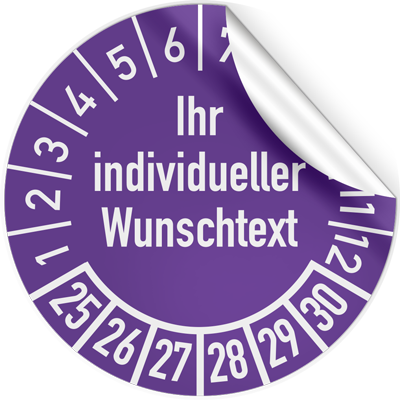 50 Pruefetiketten Pruefplaketten Pruefplakette Wartung 30cm Wunschtext & Logo 